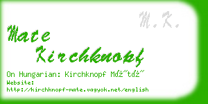 mate kirchknopf business card